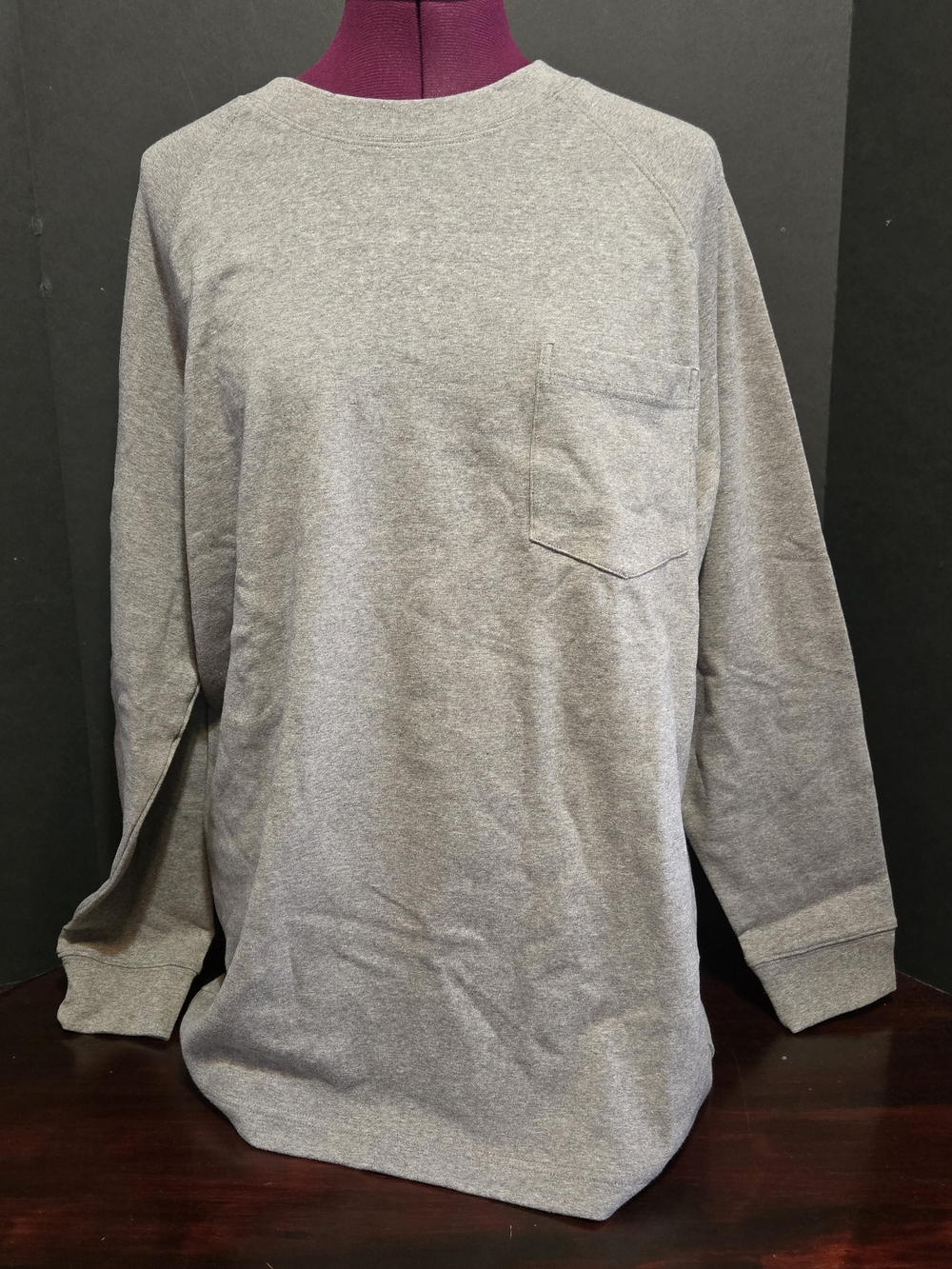 The Normal Brand Puremeso Long Sleeve Tee (XL) Athletic Grey  Cuffs Detail Seams